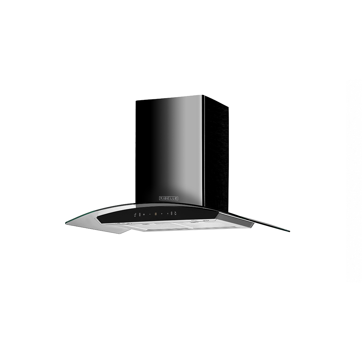 Campana 75 CM Acero Inoxidable con Sensor y Vidrio Curvo Color Negro Ribelle - Miniatura 2