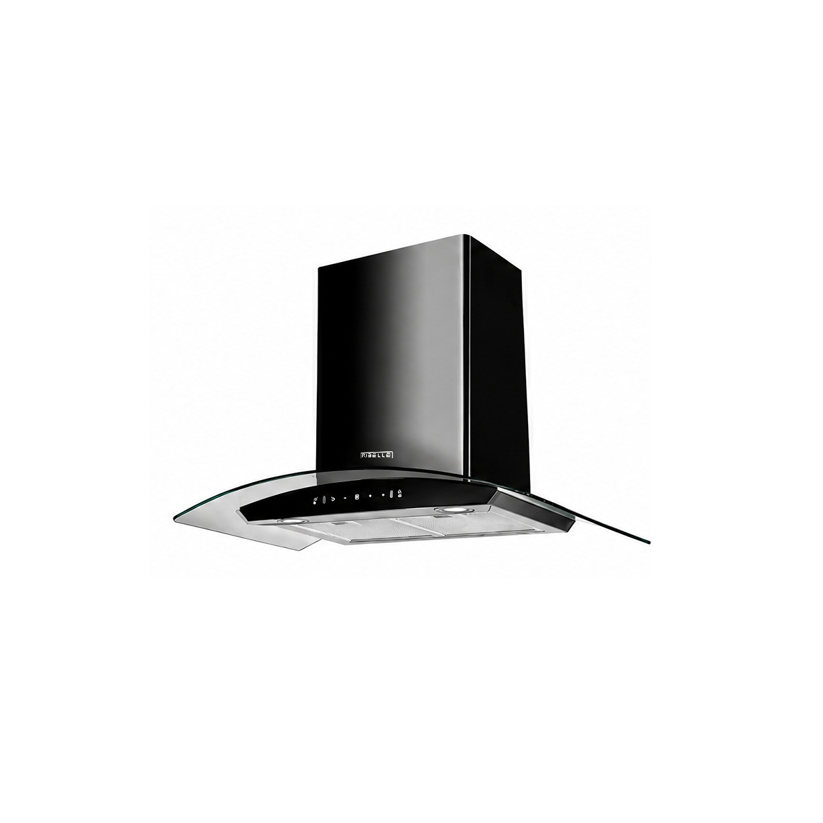 Campana 75 CM Acero Inoxidable con Sensor y Vidrio Curvo Color Negro Ribelle - Miniatura 3