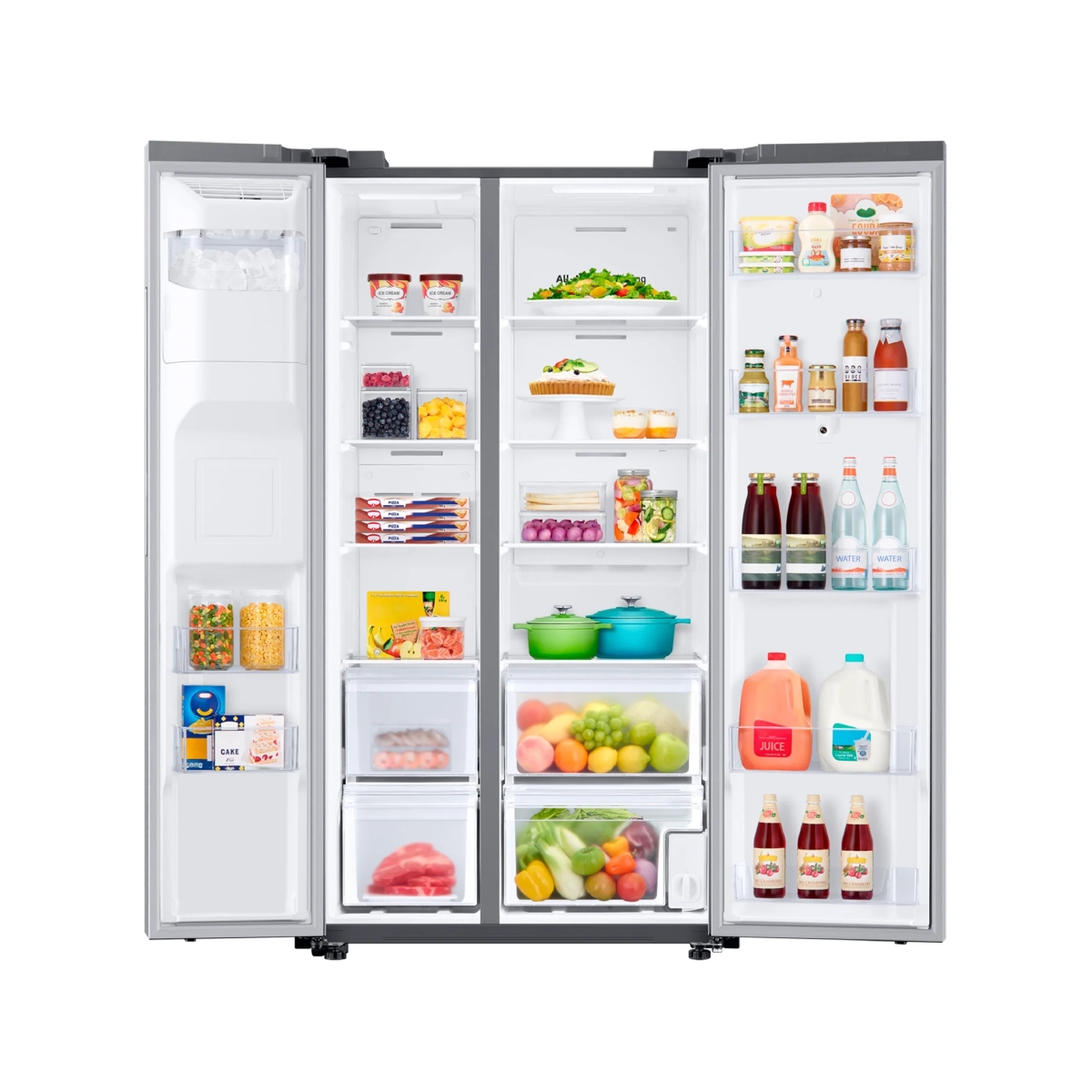 Nevera Side By Side 22 Pies con Dispensador Family Hub de Acero Inoxidable Samsung - Miniatura 3