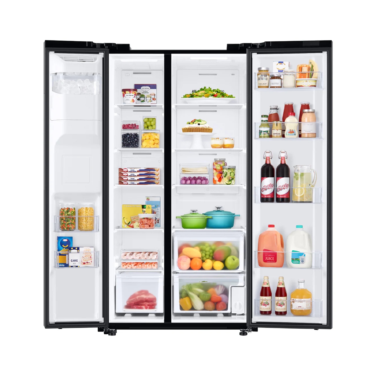 Nevera Side By Side 22 Pies con Dispensador de Acero Inoxidable color Negro Samsung - Miniatura 3