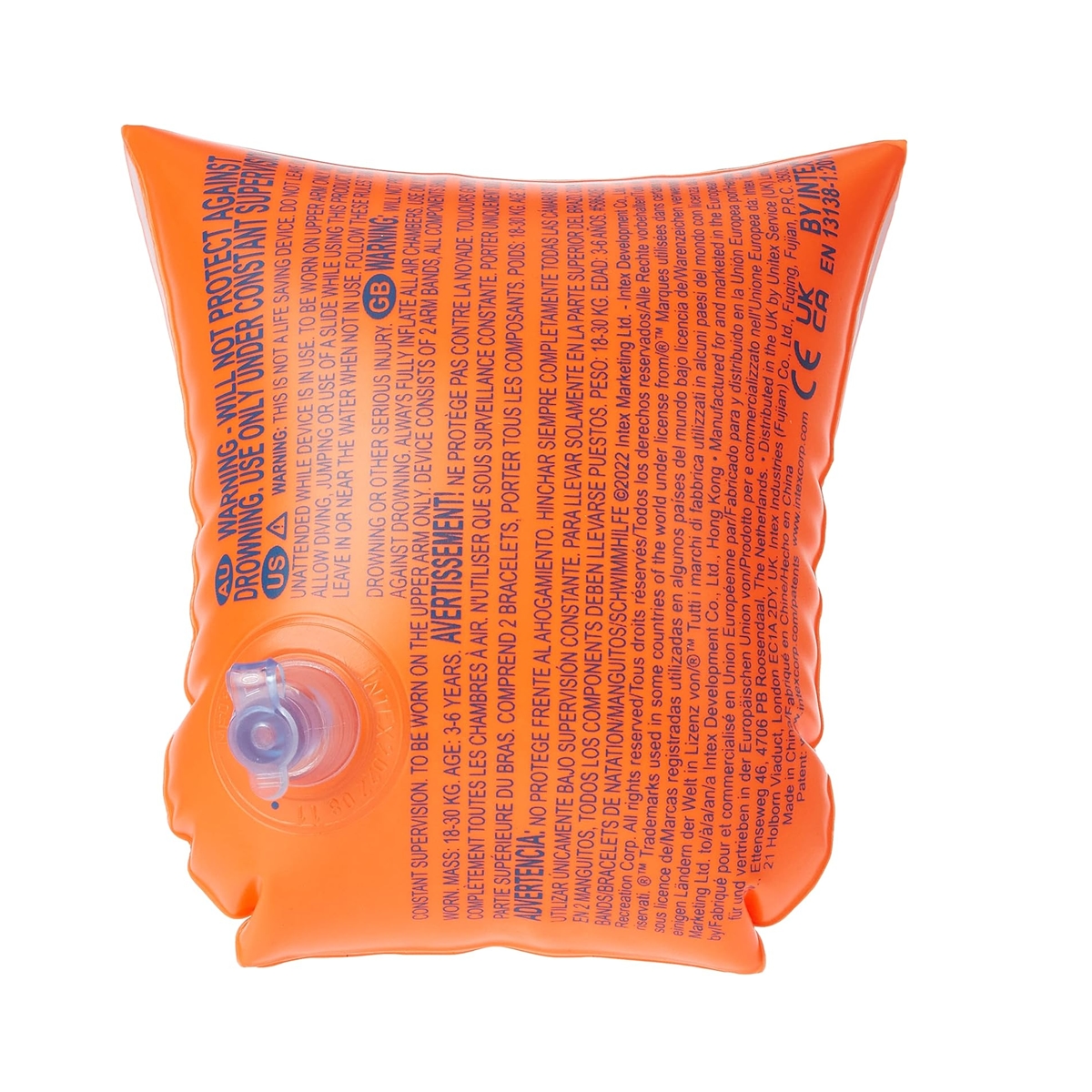 Flotador Inflable Infantil Para Brazos Naranja 30x15 Cm Intex - Miniatura 3