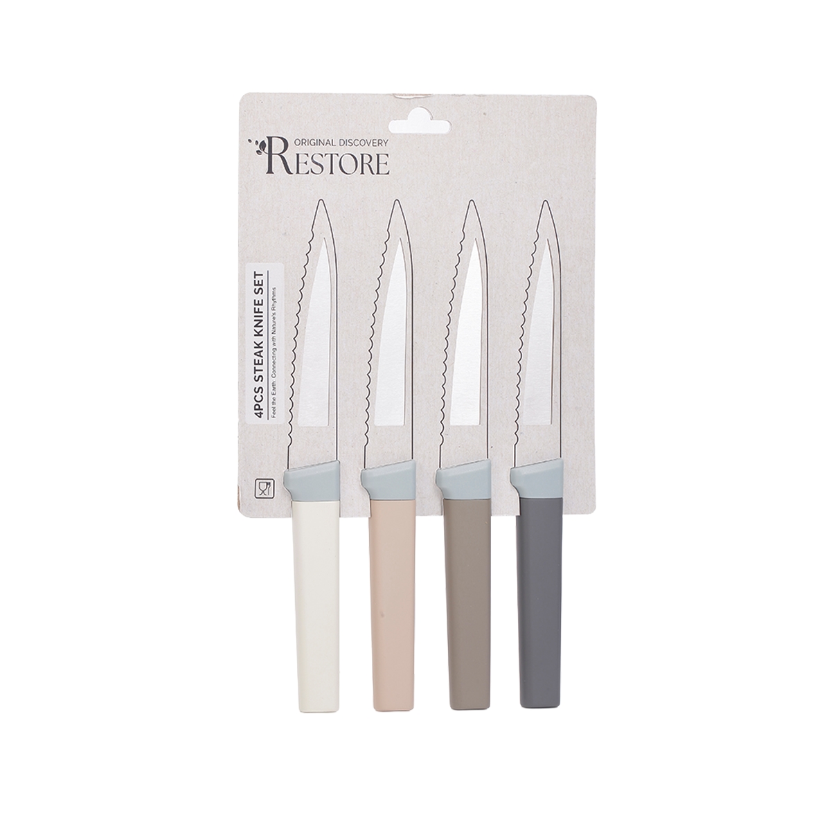 Set de Cuchillos 4 Piezas Acero Inoxidable Colores Varios Baker House
