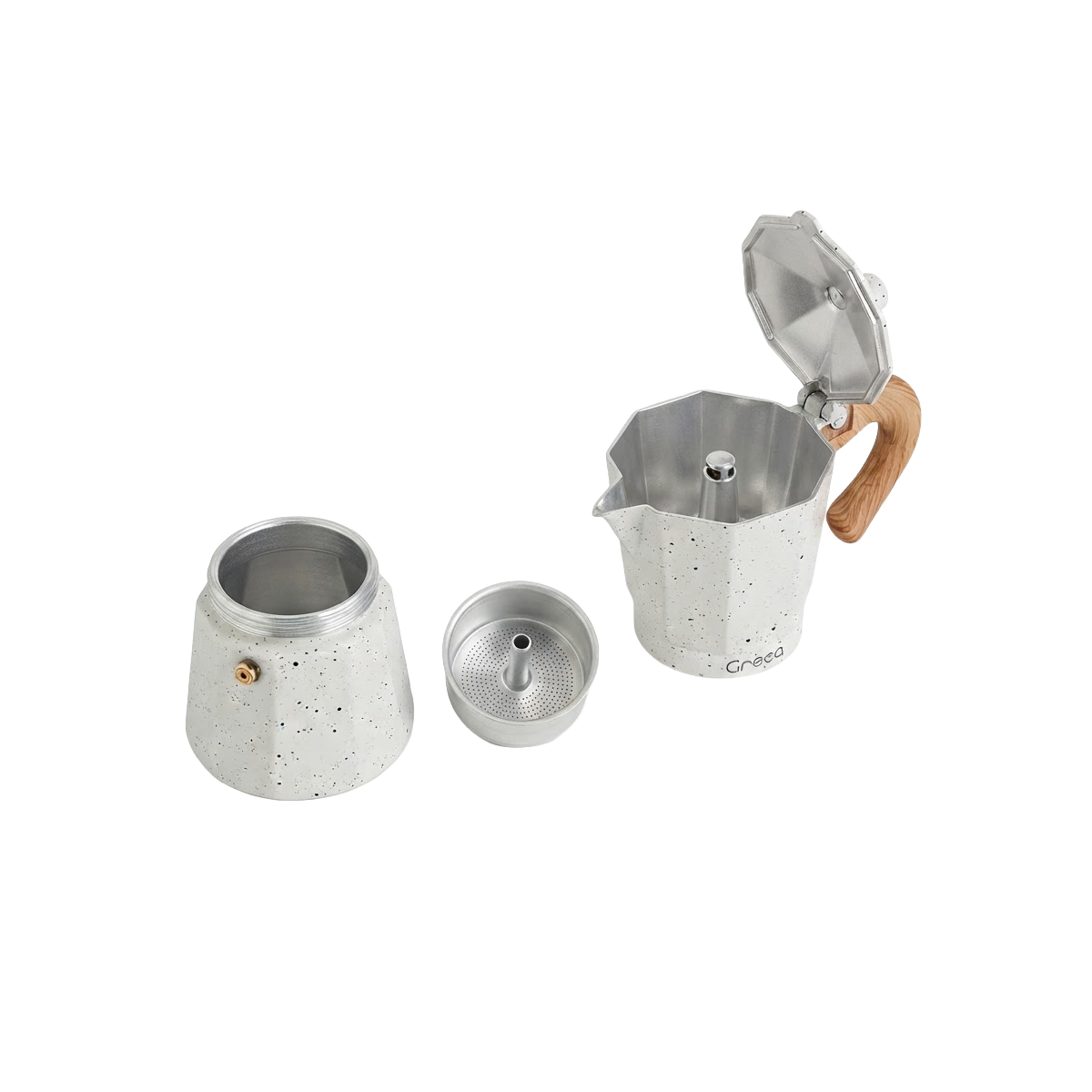 Cafetera 06 Tazas Clasica Color Blanco Greca - Miniatura 2