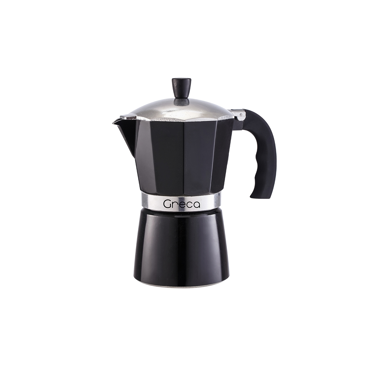Cafetera 06 Tazas Clasica Color Negro Brillante Greca