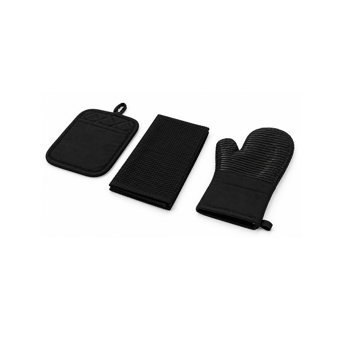 Set De Guantes Para Cocina 3 Piezas Color Negro Perfect Kitchen - Miniatura 3