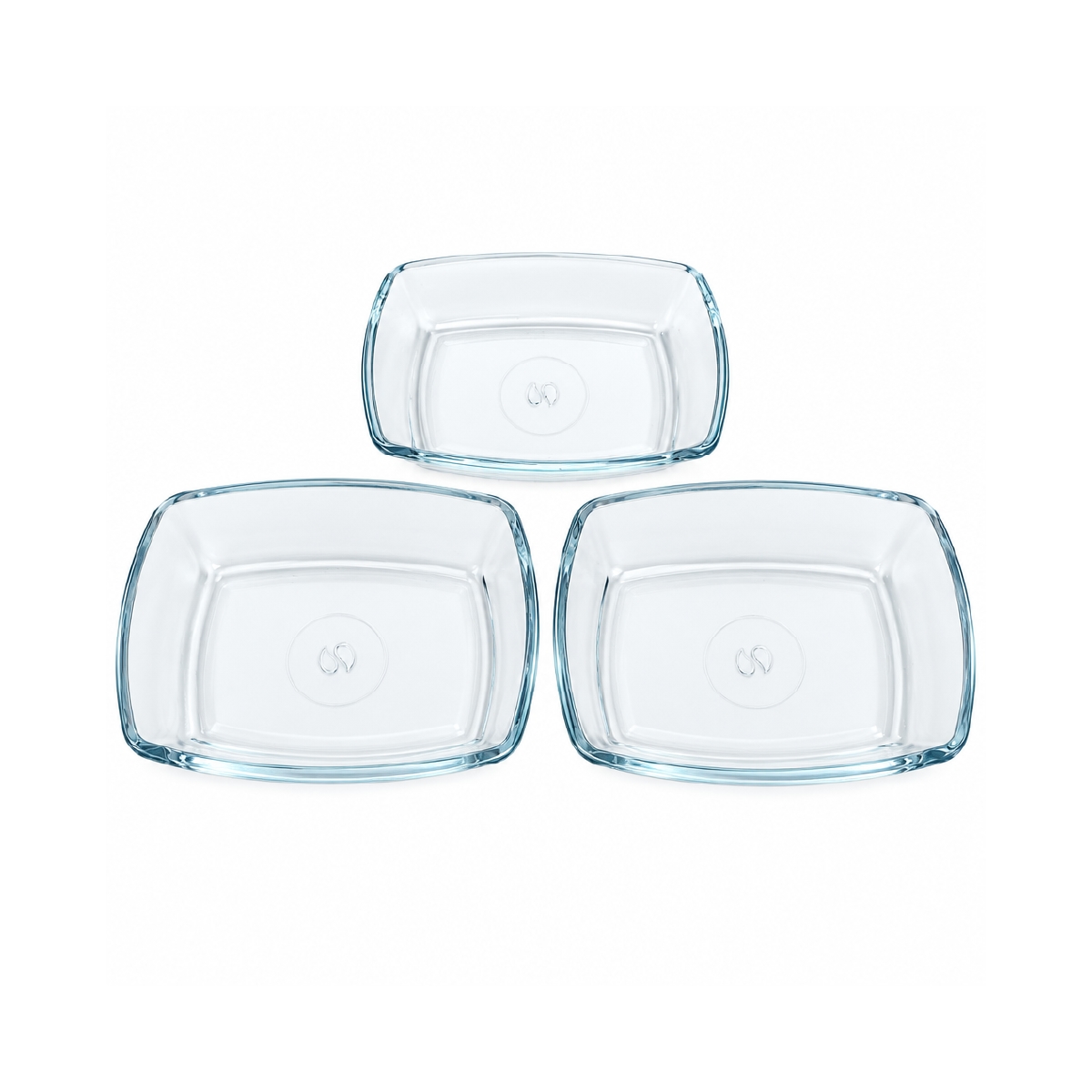 Set De Platos Rectangulares De Vidrio Tokio Tres Piezas Pasabahce - Miniatura 2