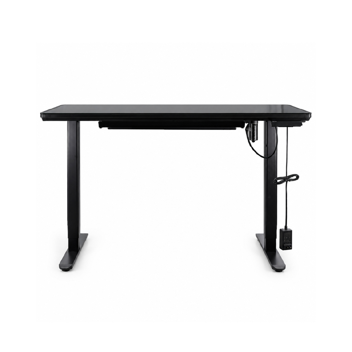 Escritorio Profesional Ajustable De Vidrio Color Negro Destek