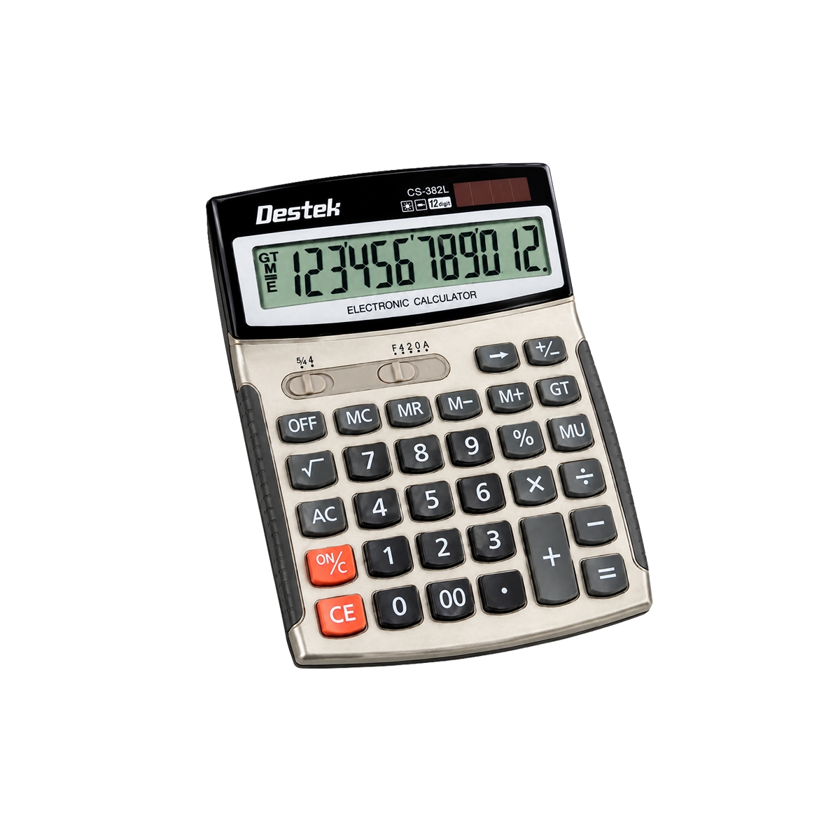 Calculadora Electronica 12 Dígitos Color Dorado Destek - Miniatura 2