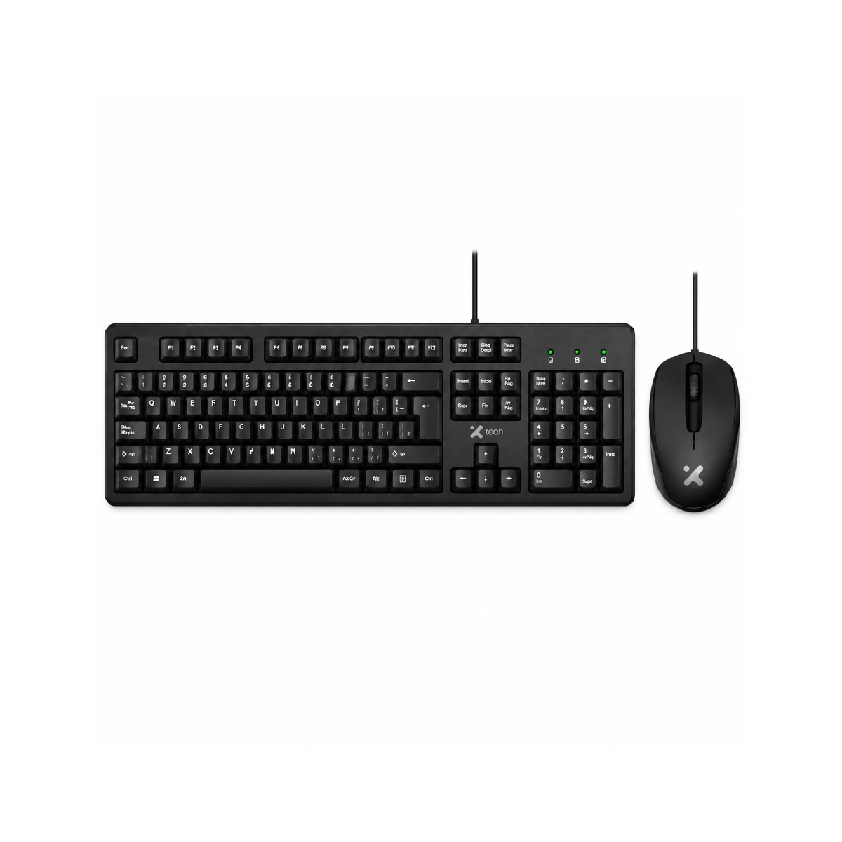 Kit De Teclado Y Mouse Alámbrico Negro Xtech