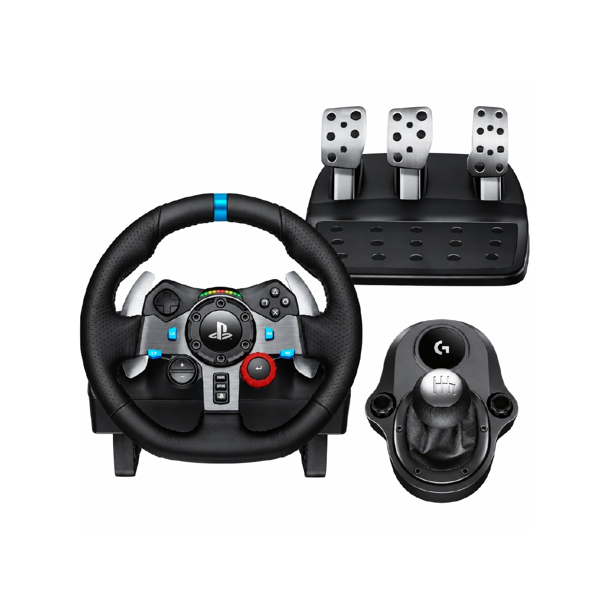 Volante de Carreras y Pedales con Palanca de Cambios Color Negro Logitech