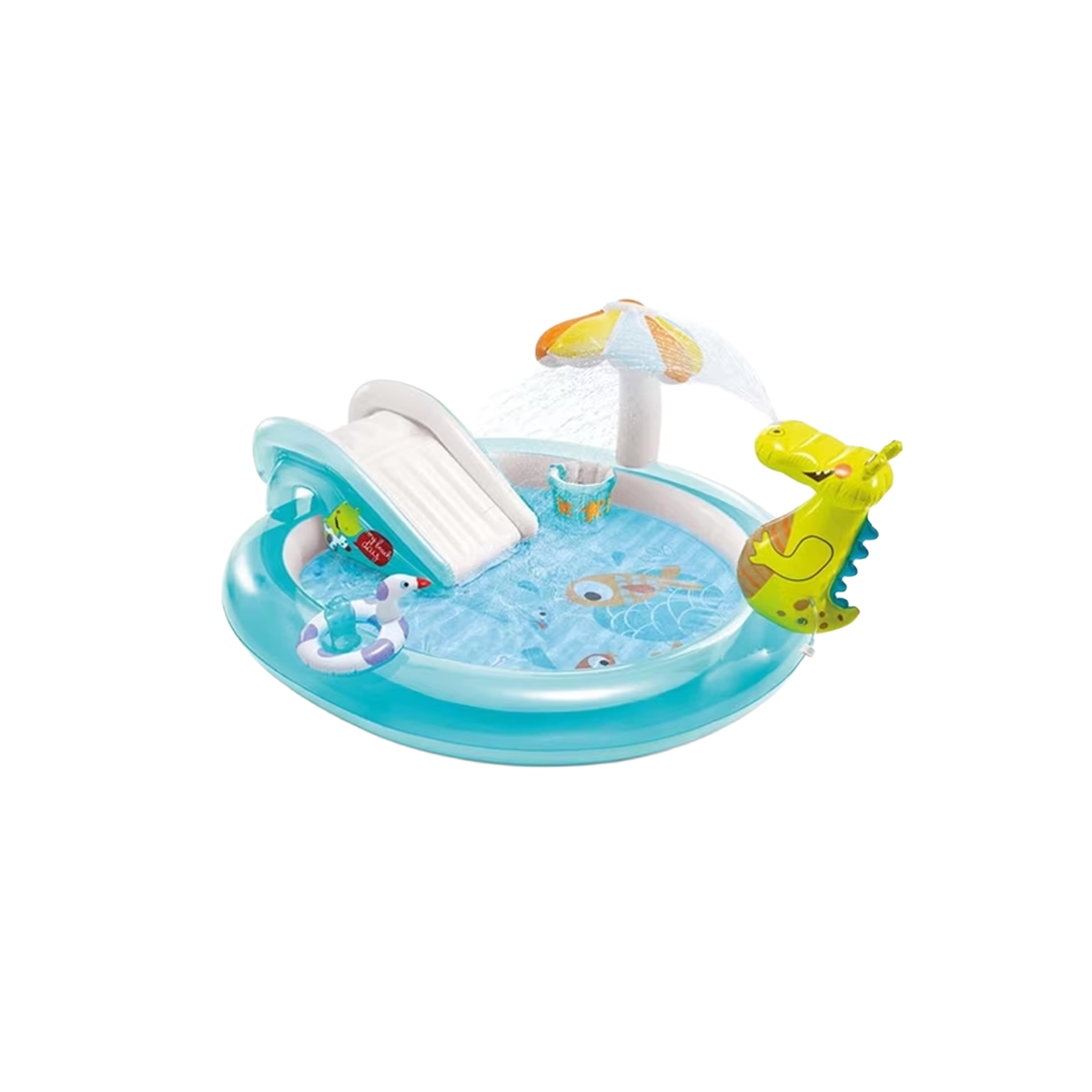 Centro De Juegos De Cocodrilo Inflable Con Tobogán Y Rociador De Agua Intex