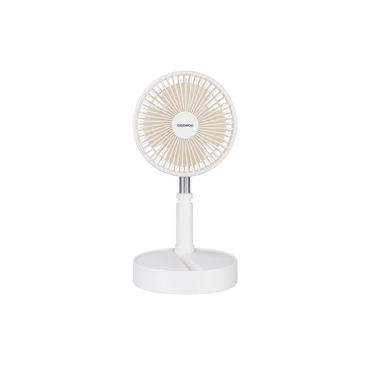 Ventilador Pedestal Plegable 7 Pulgadas Recargable Color Blanco Daewoo