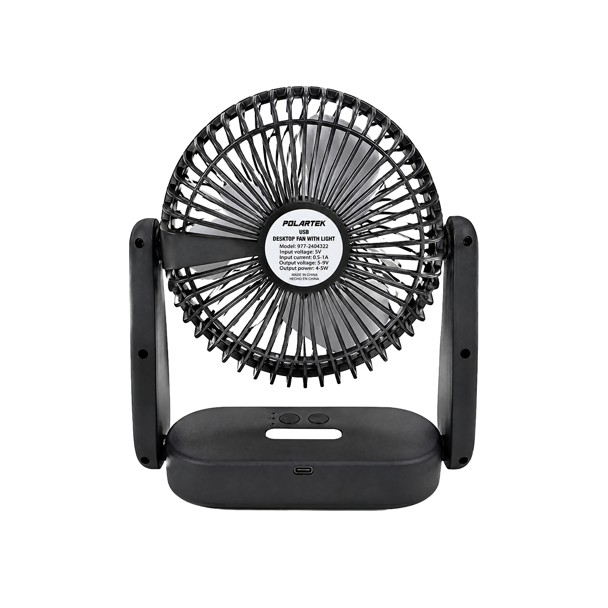 Ventilador Con Luz Recargable 6 Pulgadas Polartek - Miniatura 3