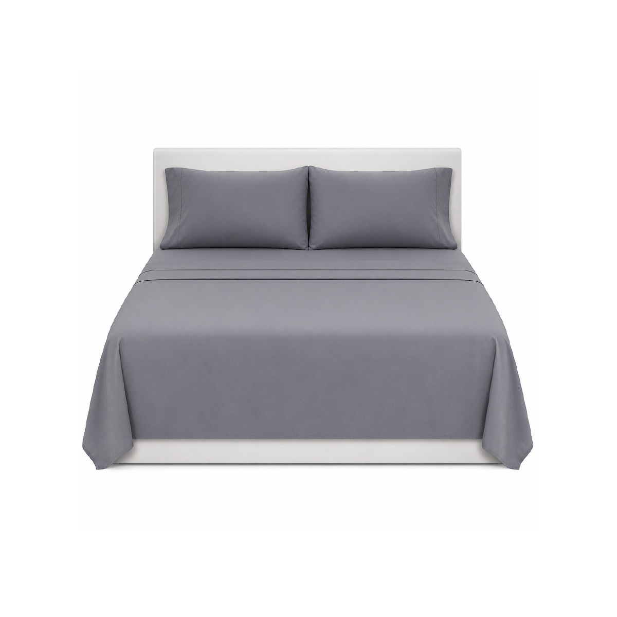Juego De Sabanas Queen De 4 Piezas Color Gris Oscuro Soho