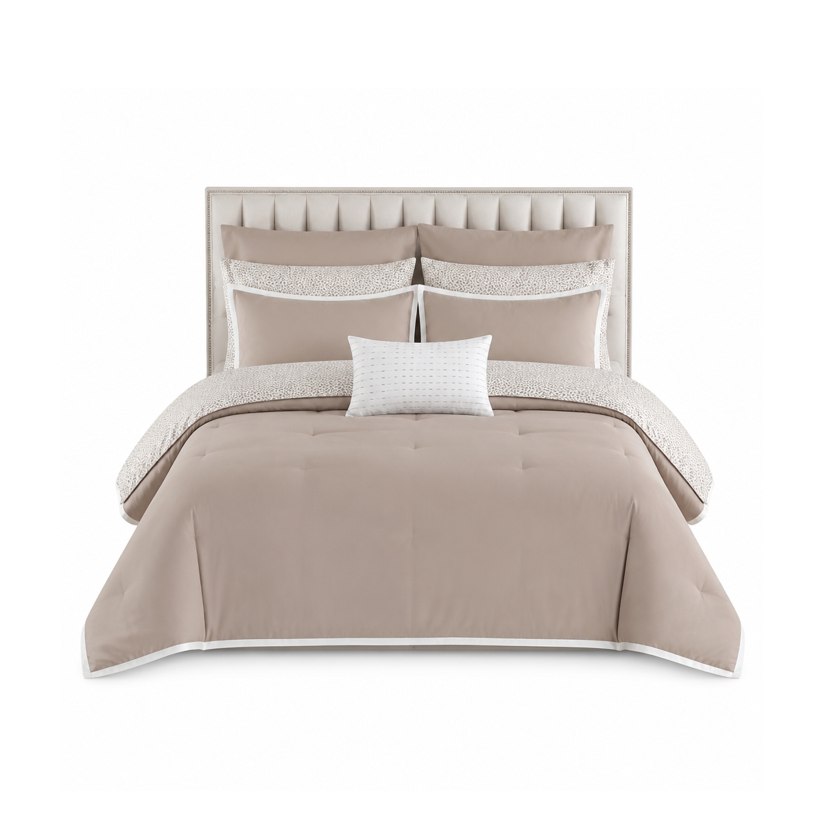 Edredón King Reversible 10 Piezas Beige Ella Elise