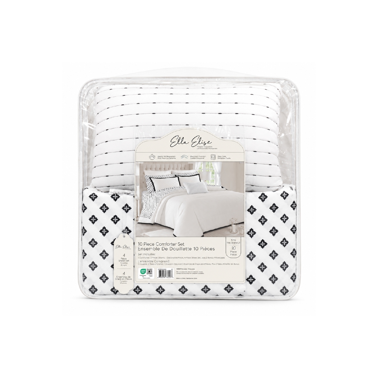 Edredón King Reversible 10 Piezas Beige Ella Elise - Miniatura 2