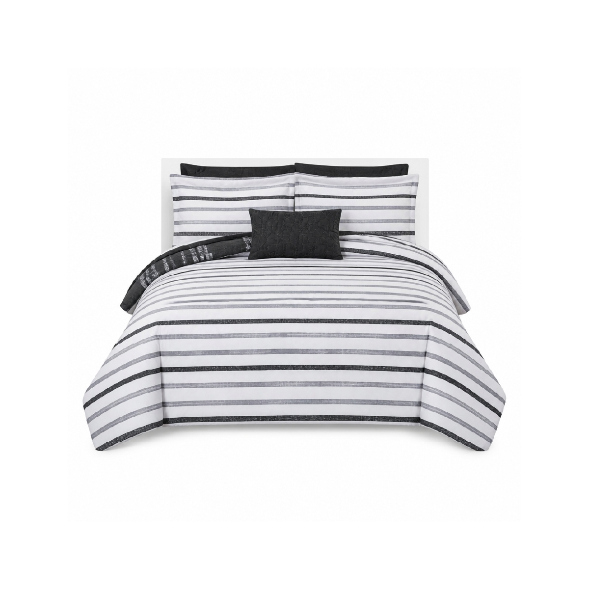 Edredón King Reversible 10 Piezas Negro y Blanco Ella Elise