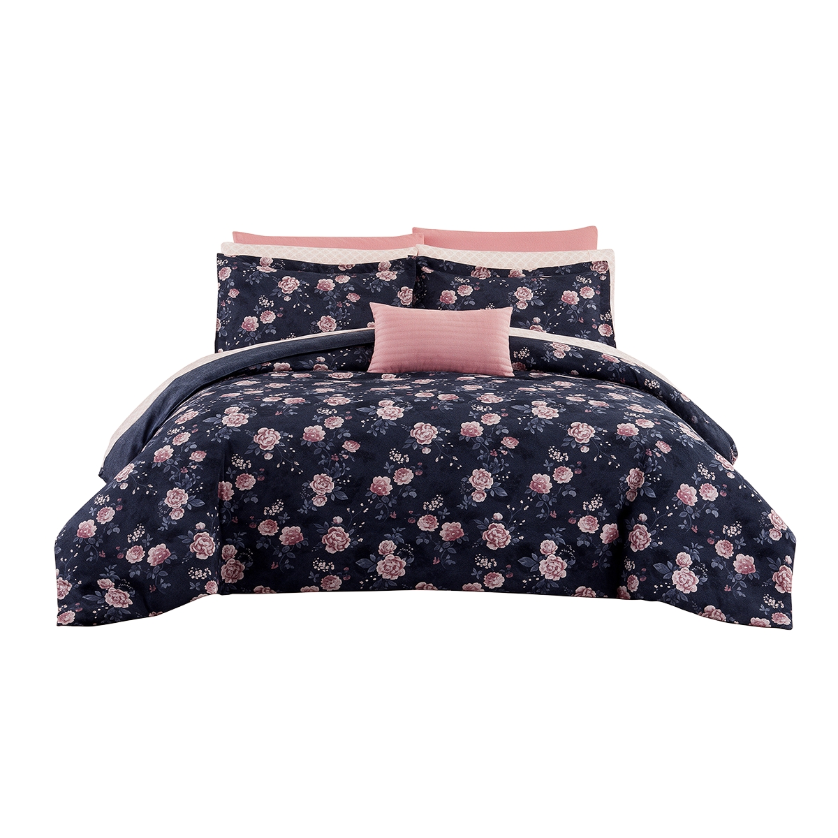 Edredón Queen Reversible De 10 Piezas Negro Y Rosa Heritage & Hearth