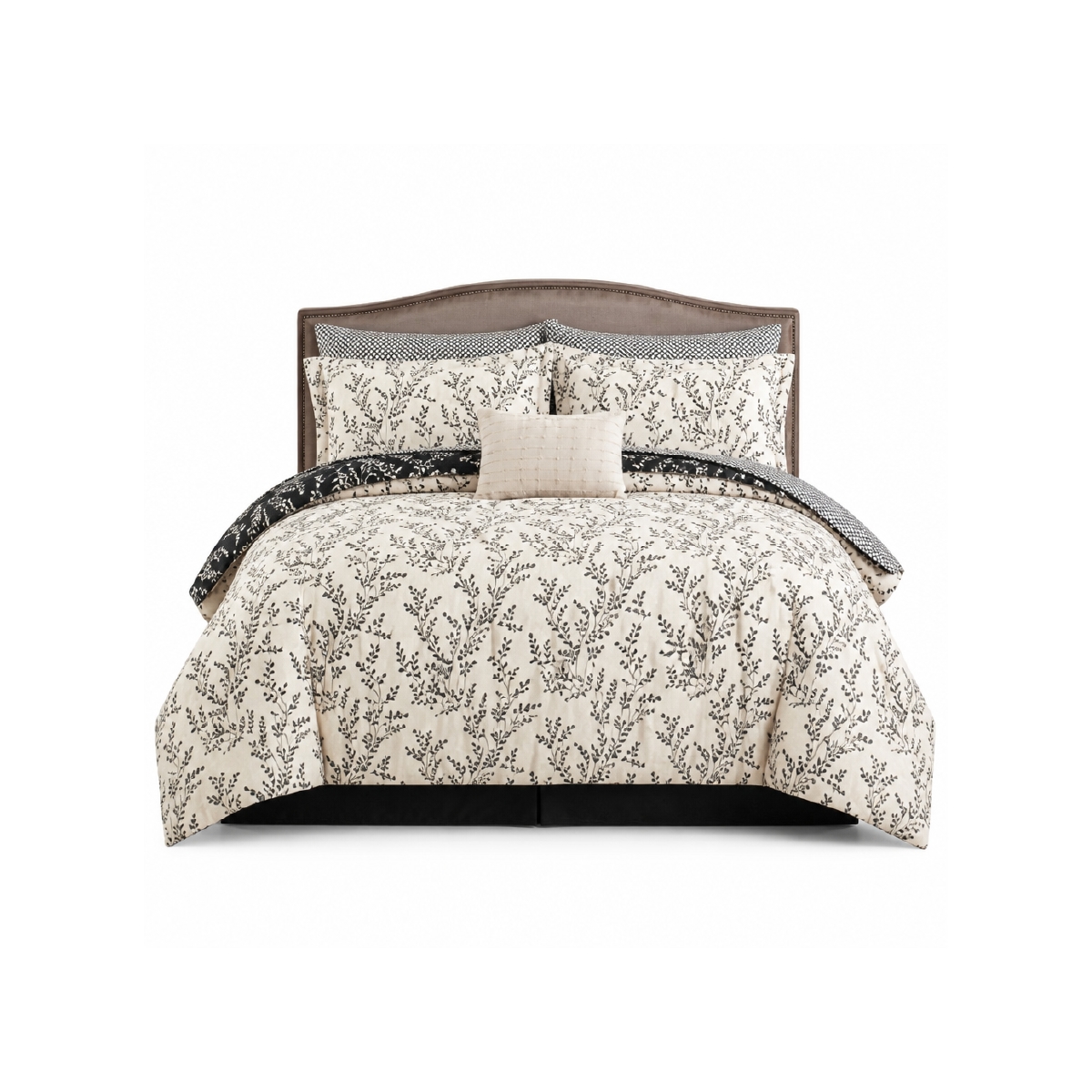 Edredón King Reversible 10 Piezas Negro y Beige Heritage & Hearth