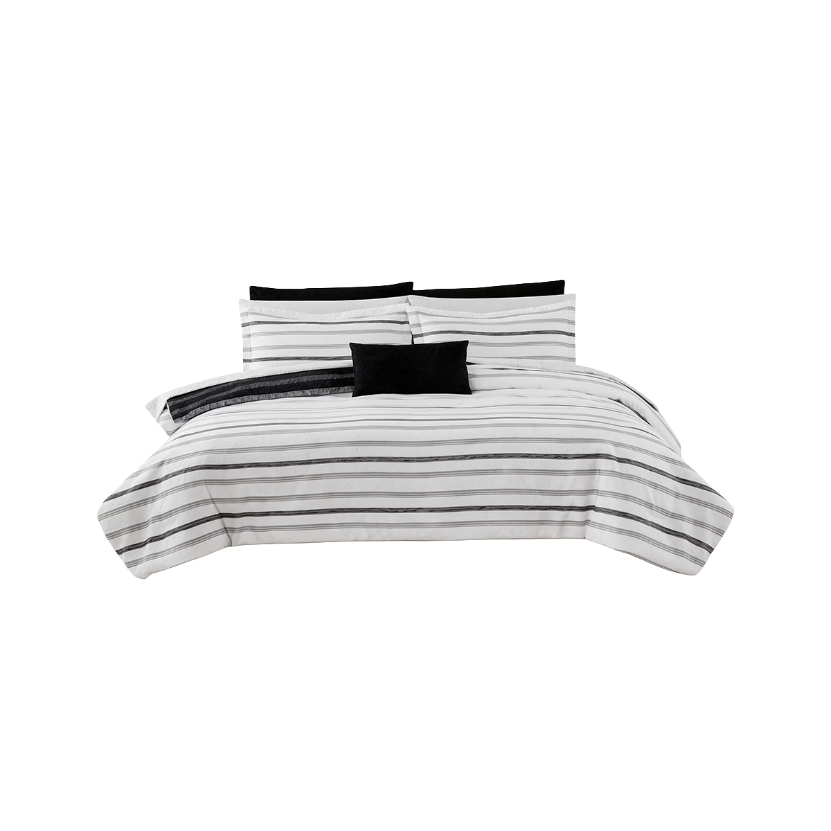 Edredón King Reversible 10 Piezas Blanco Y Negro Urban Retreat