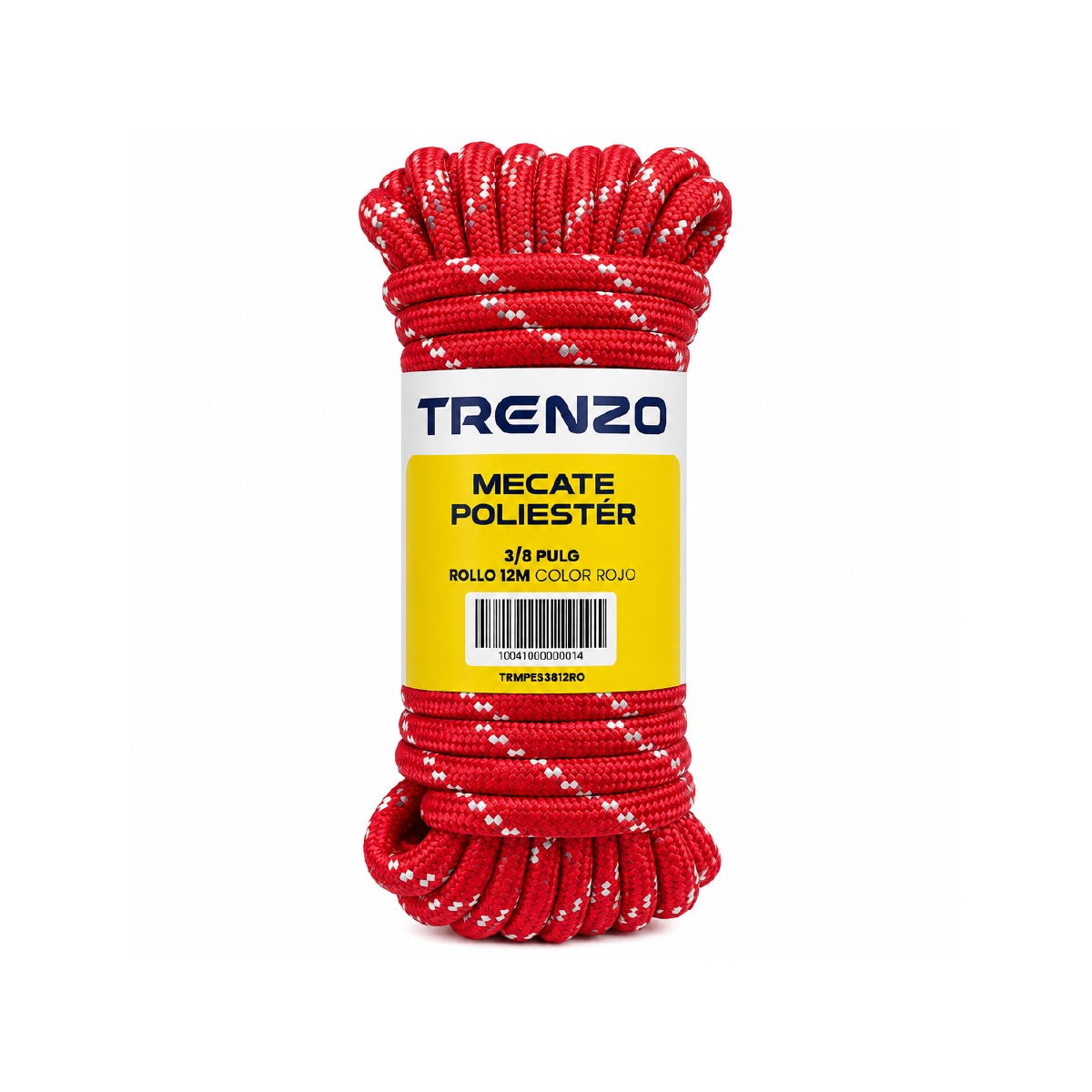 Mecate De Poliéster 3/8 Pulgadas Rojo Trenzo