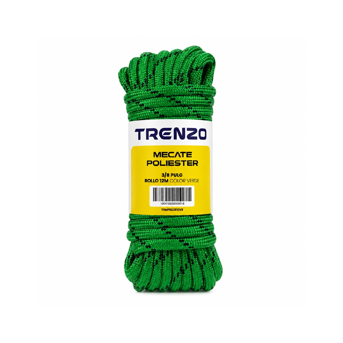 Mecate De Poliéster 3/8 Pulgadas Verde Trenzo