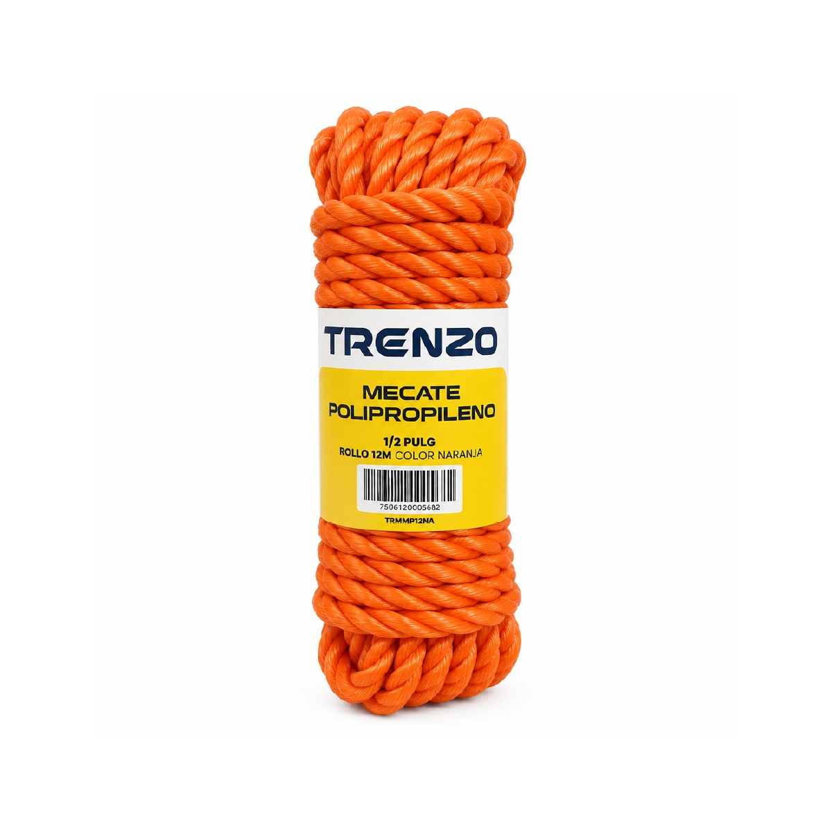 Mecate De Polipropileno 1/2 Pulgadas Naranja Trenzo