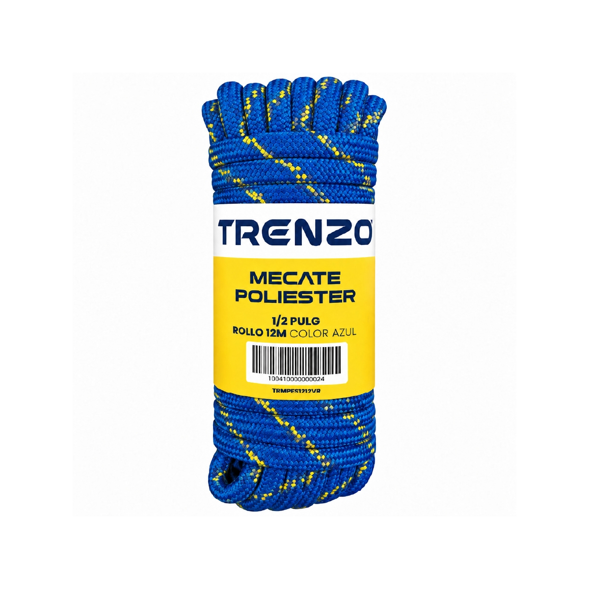 Mecate De Poliéster De 1/2 Pulgadas Azul Trenzo