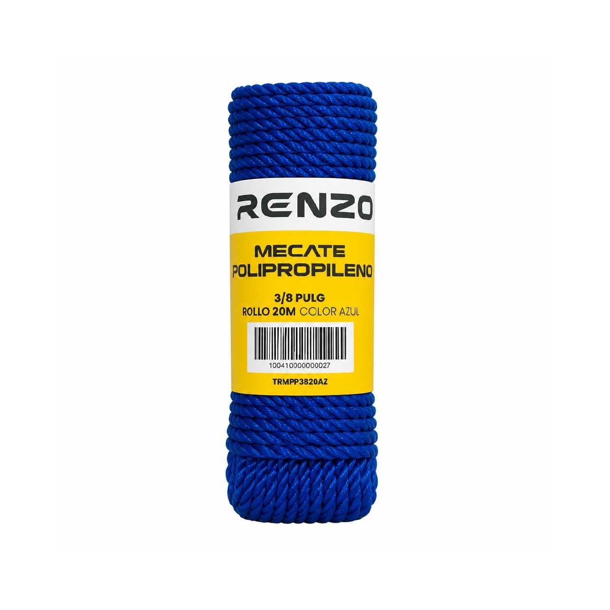 Mecate De Polipropileno De 3/8 Pulgadas Azul Trenzo