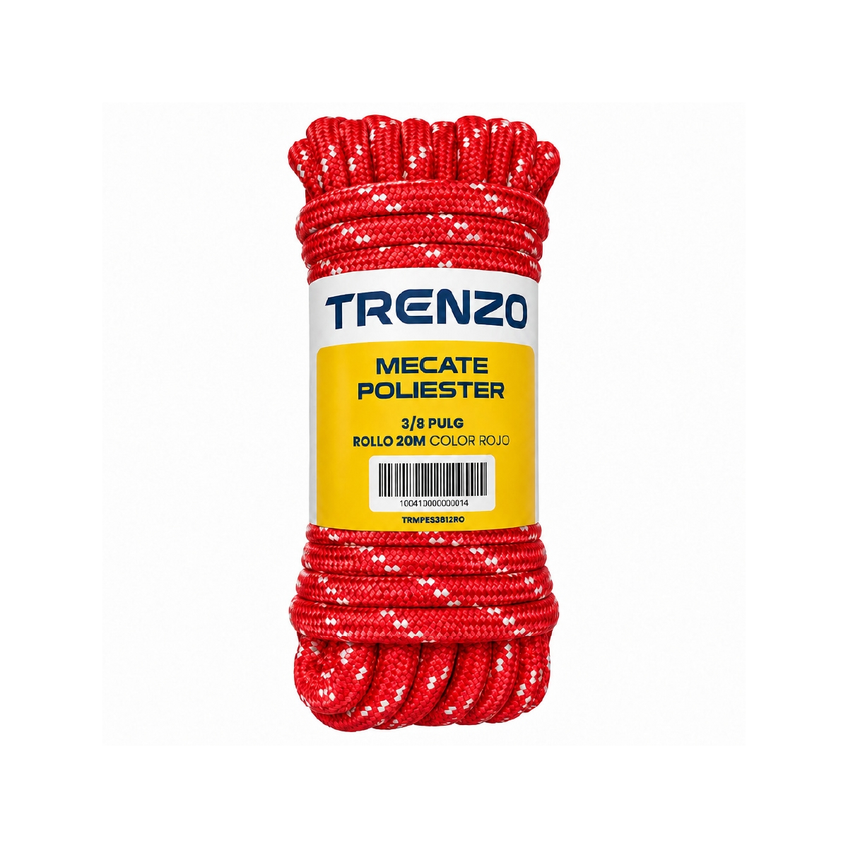 Mecate de Poliéster 3/8 Pulgadas Rojo Trenzo