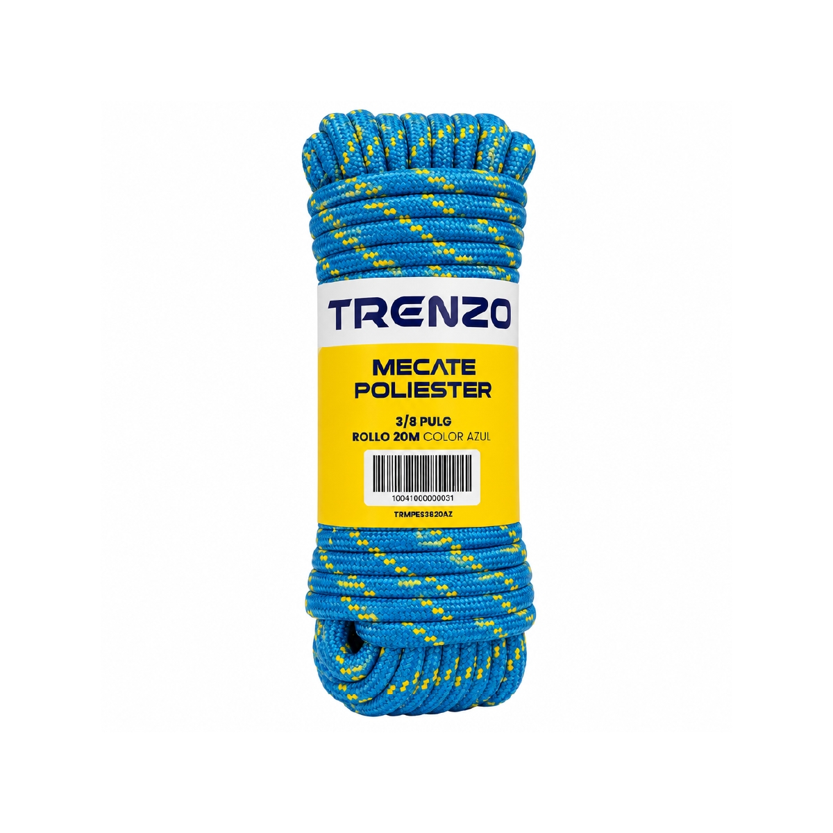 Mecate De Poliéster De 3/8 Pulgadas Azul Trenzo