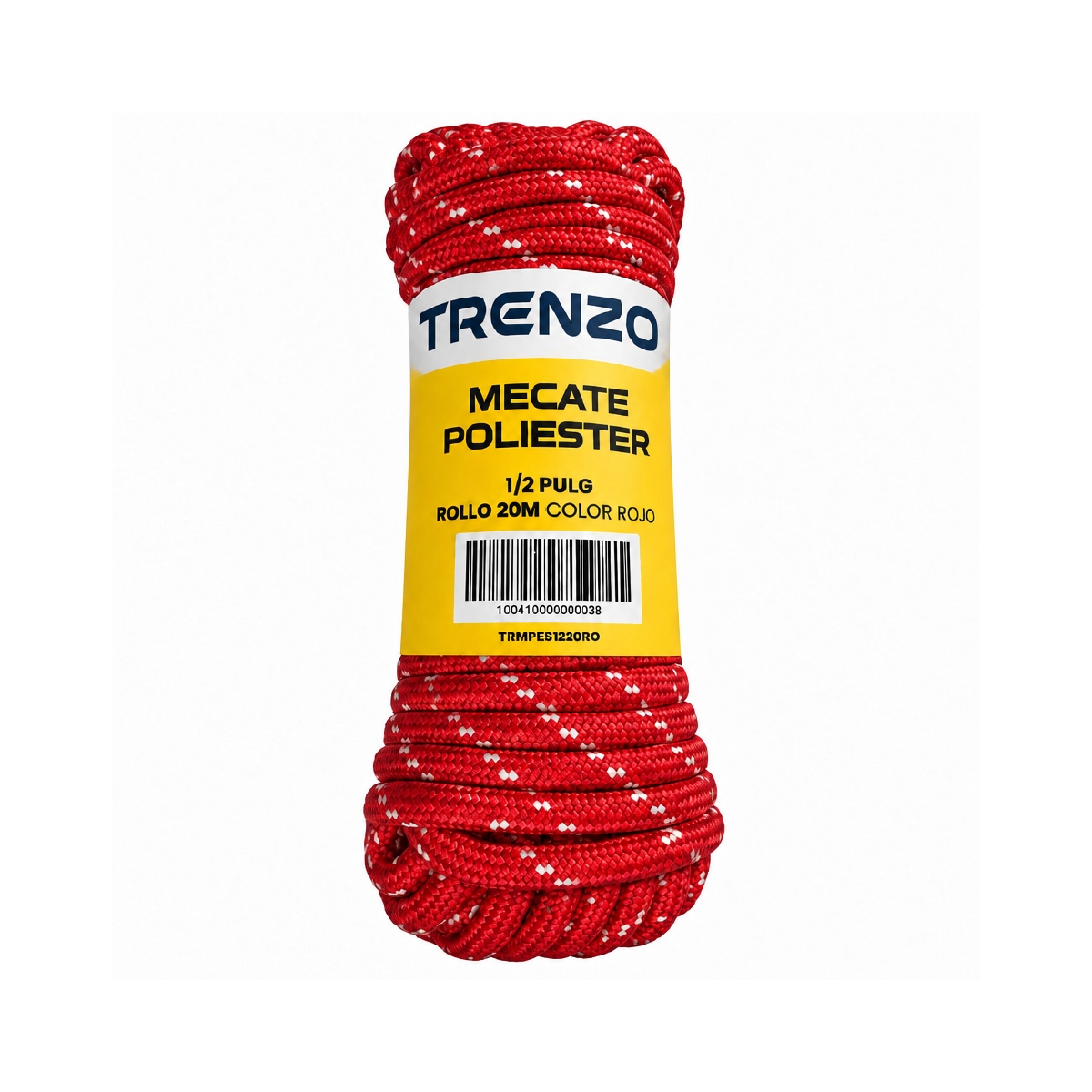 Mecate De Poliester 1/2 Pulgadas Rojo Trenzo