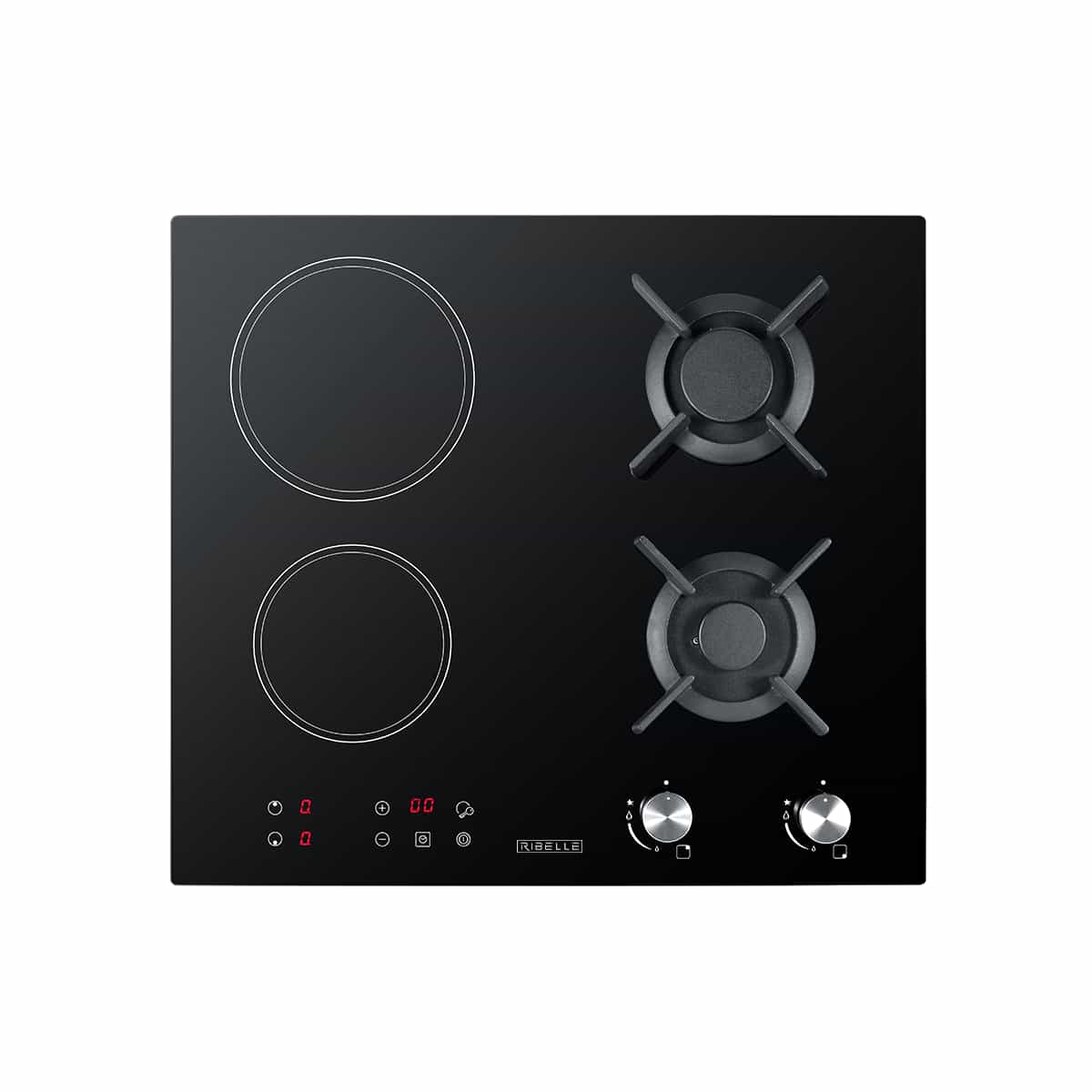 Tope Dual Eléctrico Y Gas De 60 CM Con 4 Hornillas Ribelle