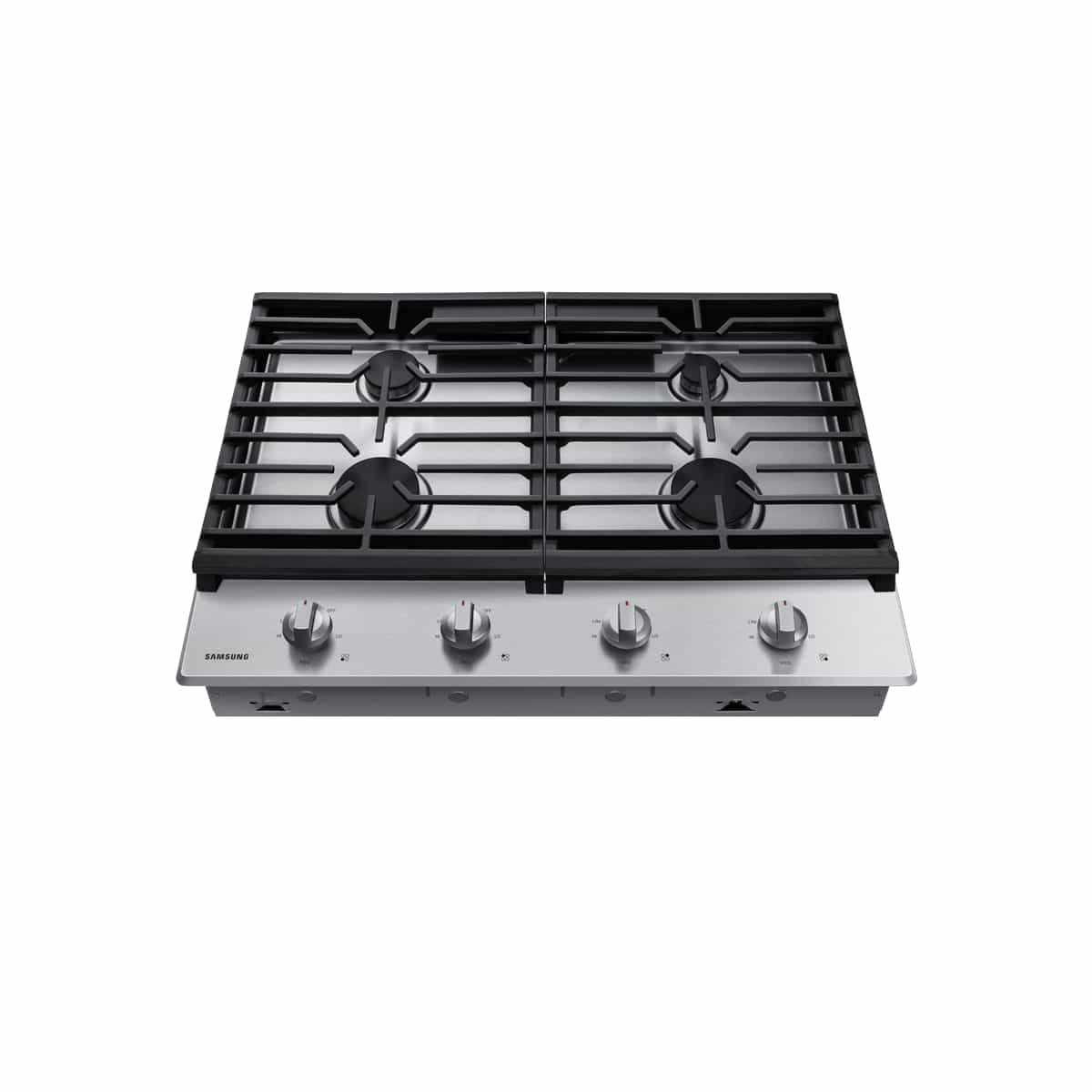 Tope A Gas de 75 CM De 4 Hornillas en Acero Inoxidable Color Plata Samsung