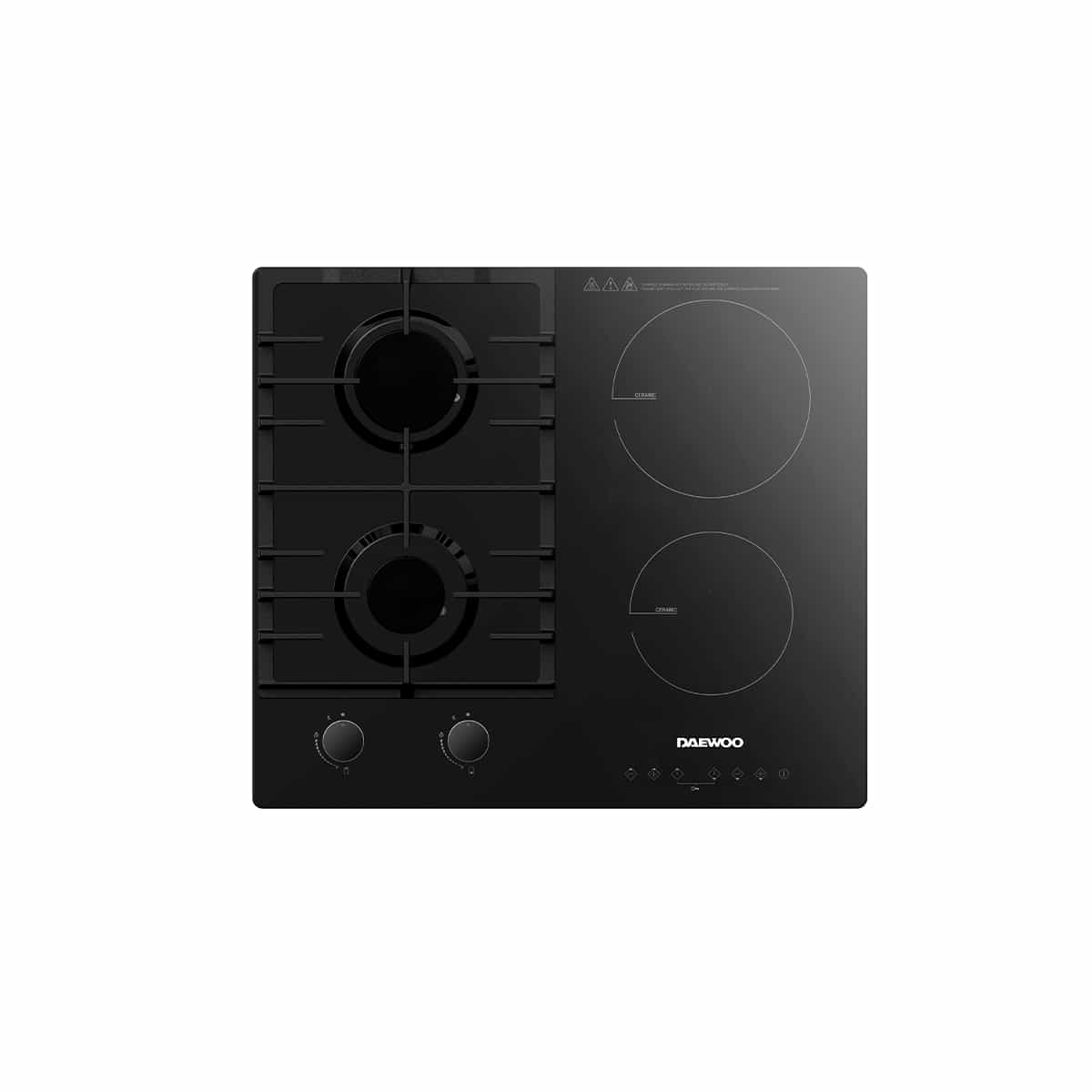 Tope Dual Eléctrico y Gas De 60 CM Con 4 Hornillas Daewoo