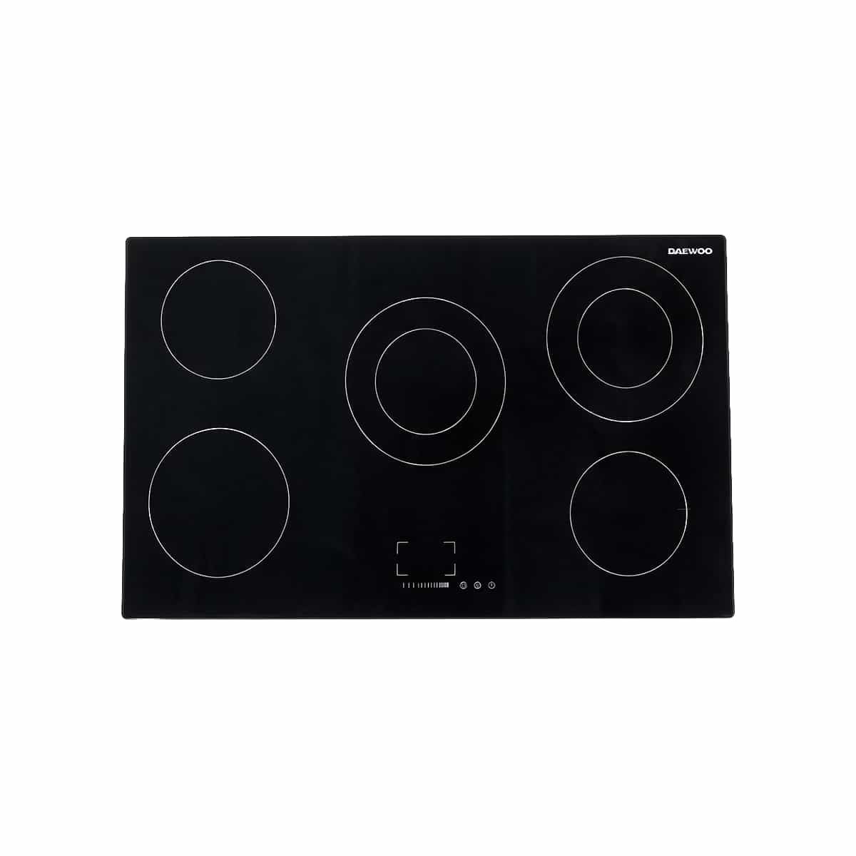 Tope Eléctrico 90 CM De 5 Hornillas Color Negro Daewoo