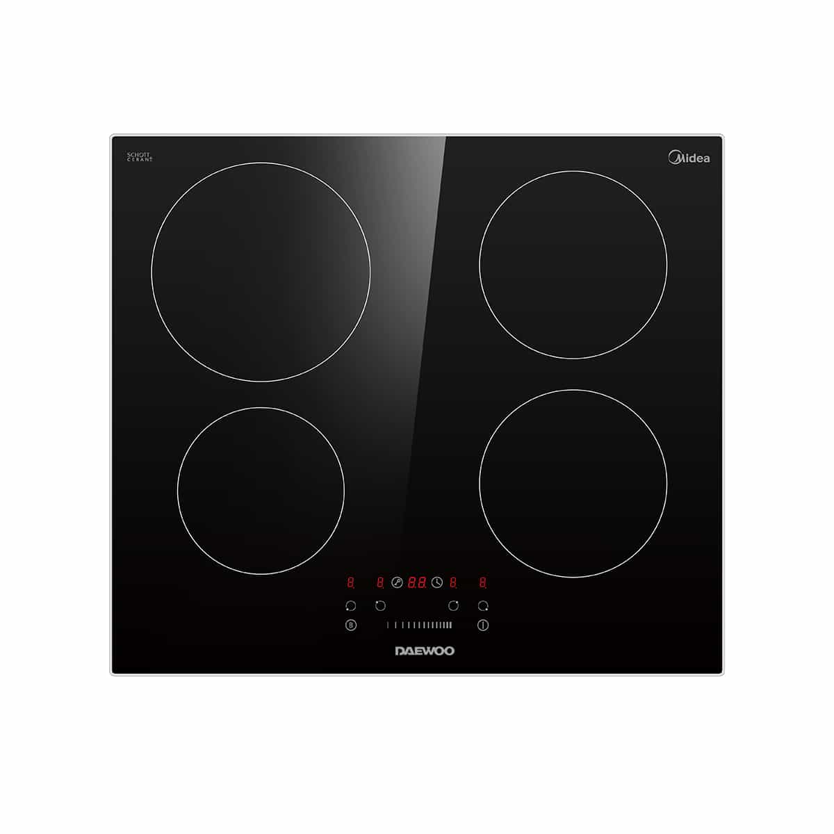 Tope Eléctrico Inducción 60cm 4 Hornillas Color Negro Daewoo