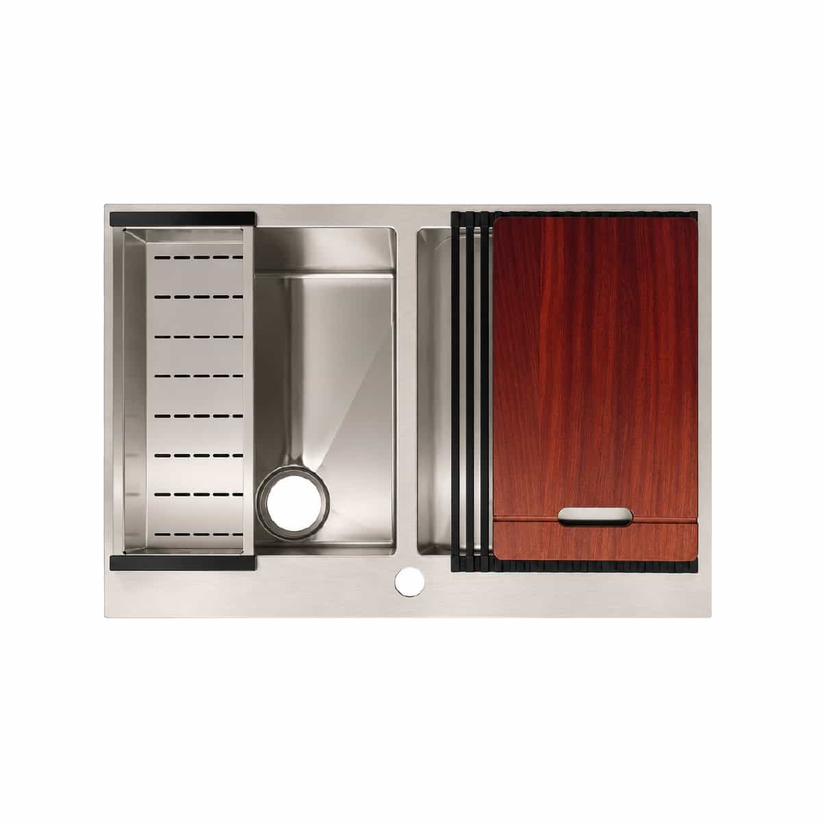 Fregadero Doble Sobre Tope Acero Inoxidable Ribelle