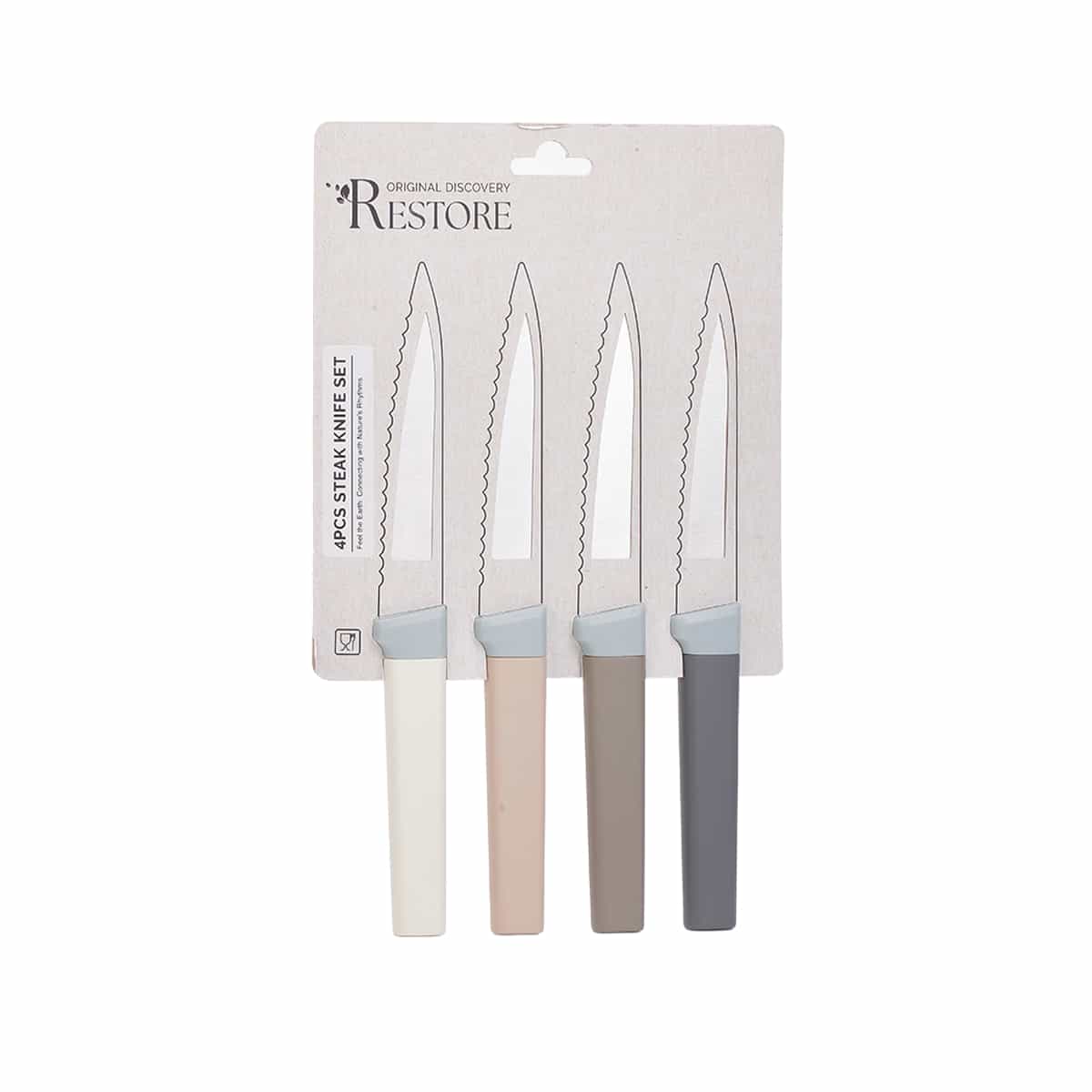 Set de Cuchillos 4 Piezas Acero Inoxidable Colores Varios Baker House