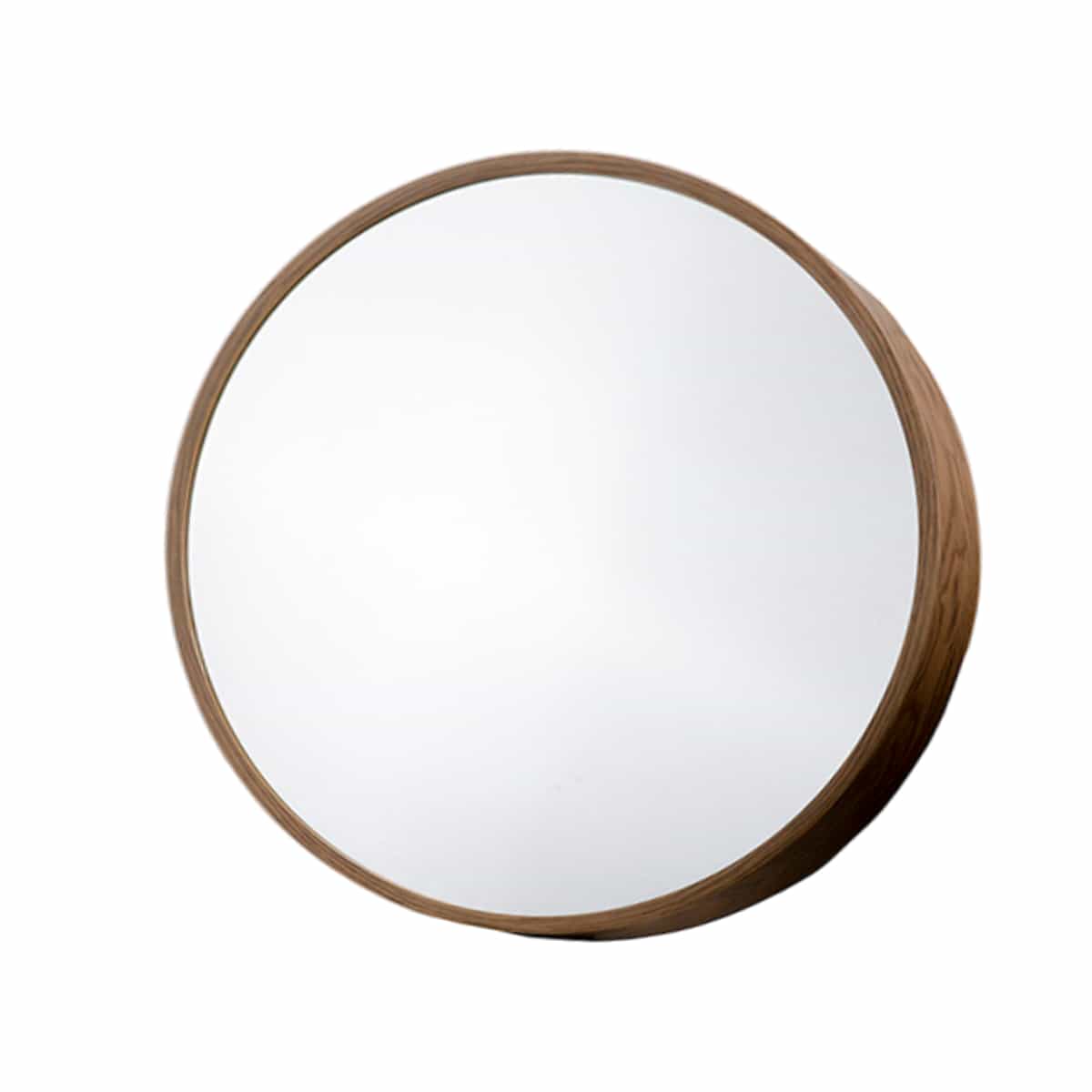 Espejo de Pared Redondo 50 CM Color Marrón Basic Home