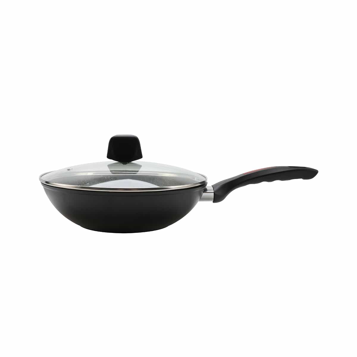 Sartén Tipo Wok Con Tapa Color Negro 32 Cm Bremen