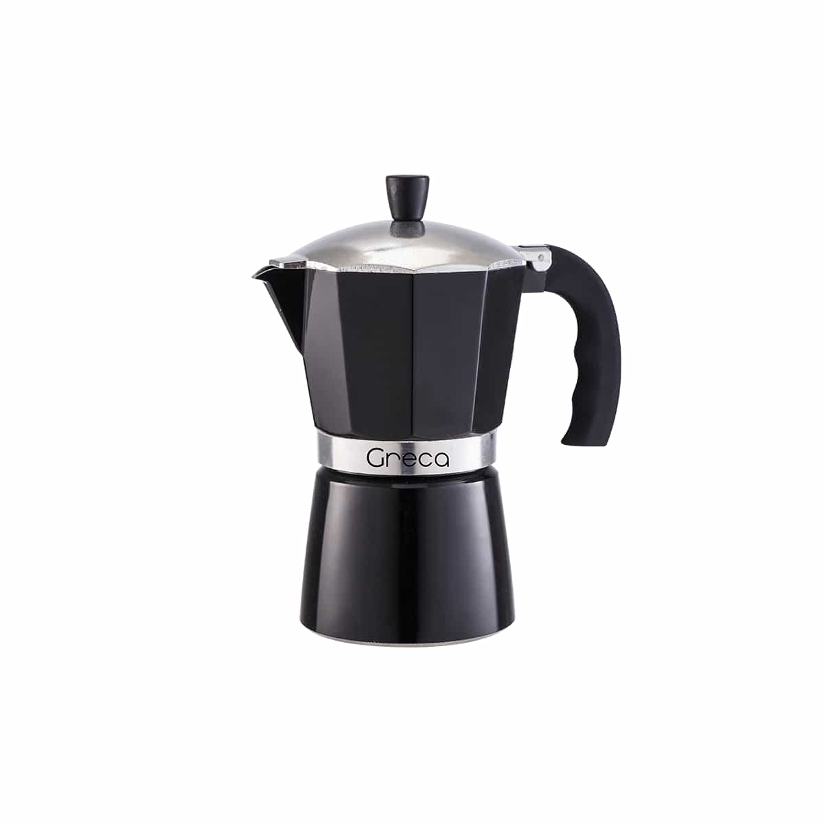 Cafetera 06 Tazas Clasica Color Negro Brillante Greca
