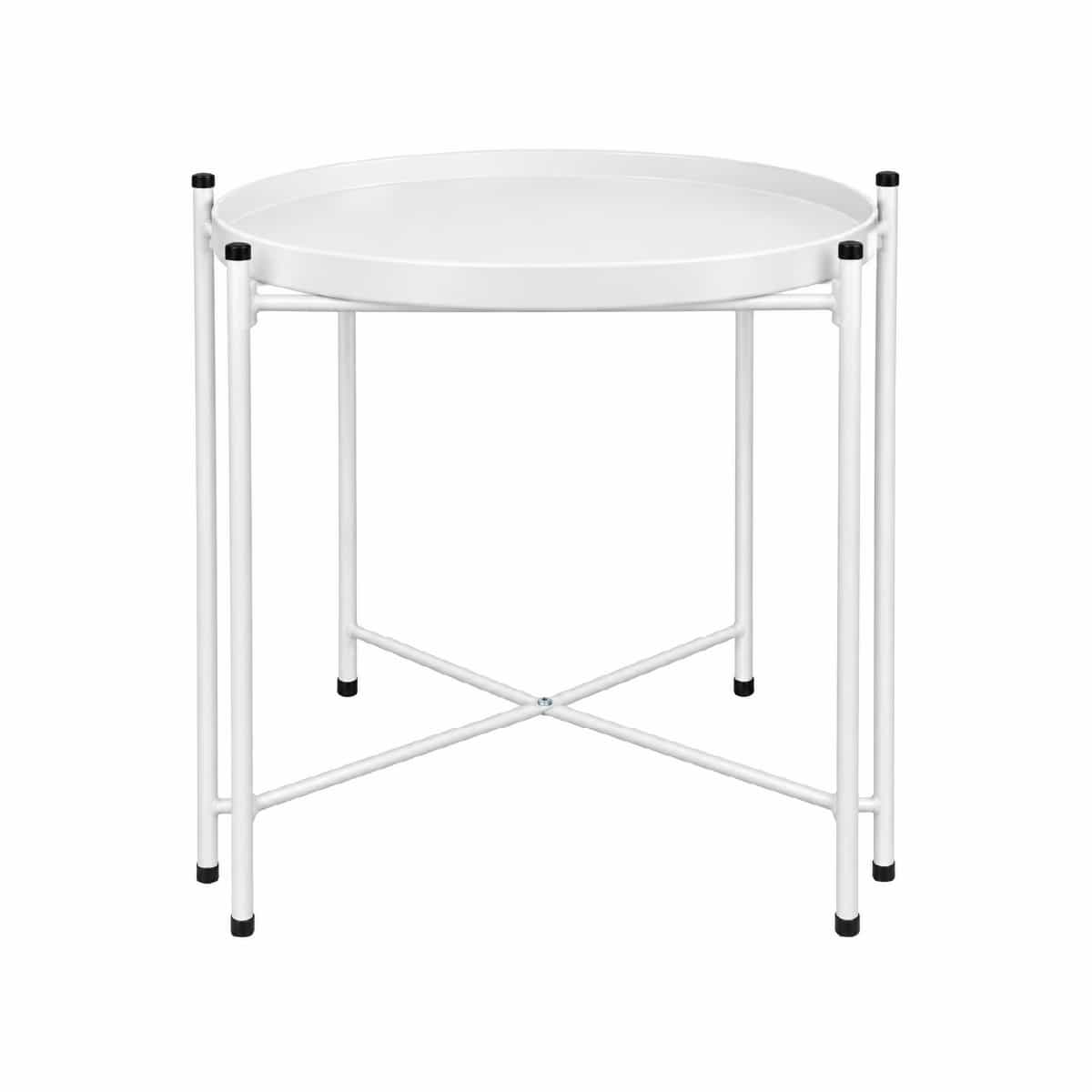Mesa Auxiliar de Metal Color Blanco Home Details