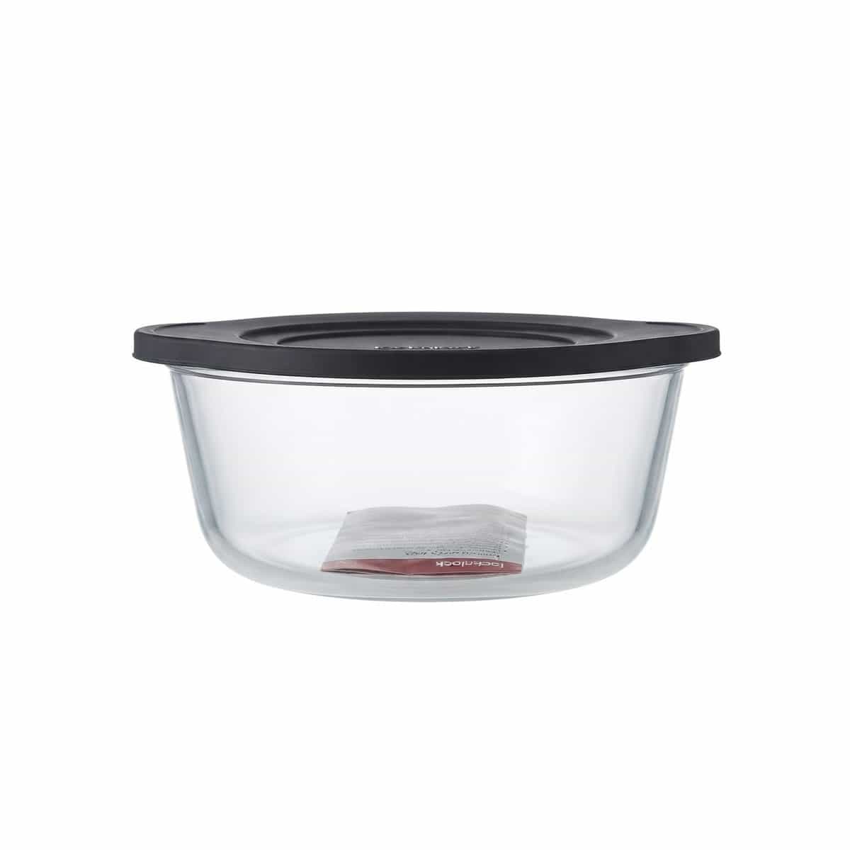 Cacerola De Vidrio Con Tapa 1.45 Litros Color Negro Borcam