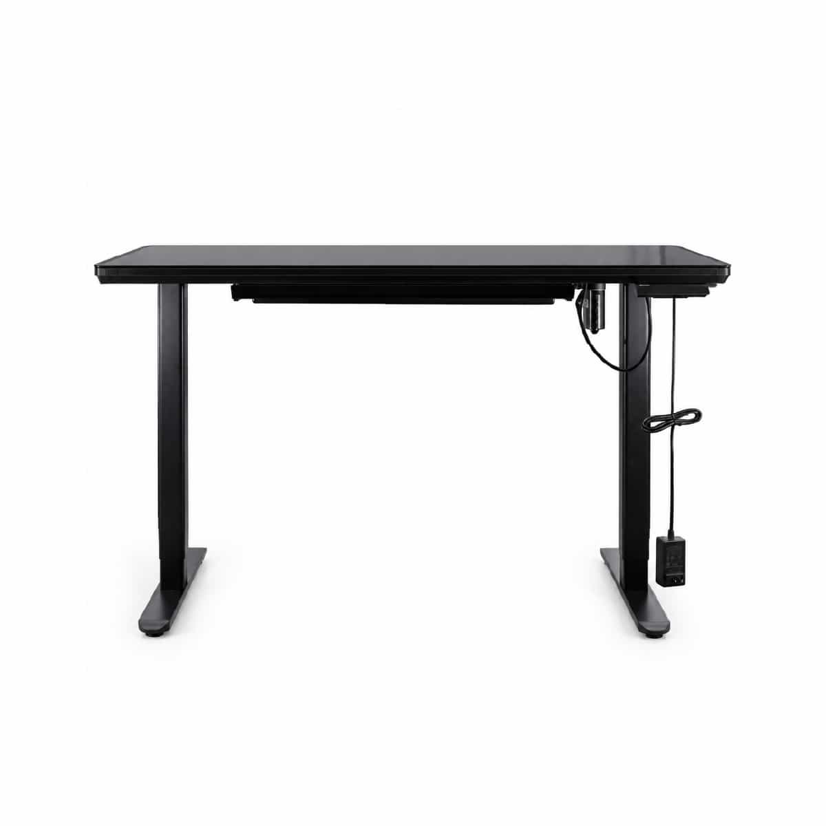 Escritorio Profesional Ajustable De Vidrio Color Negro Destek