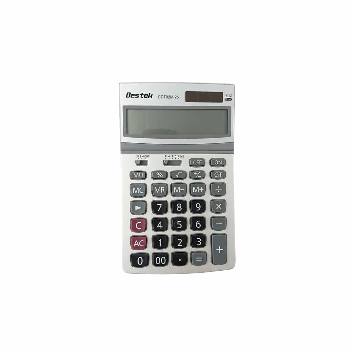 Calculadora Electronica 12 Digitos con Pantalla Ajustable Color Plateada Destek