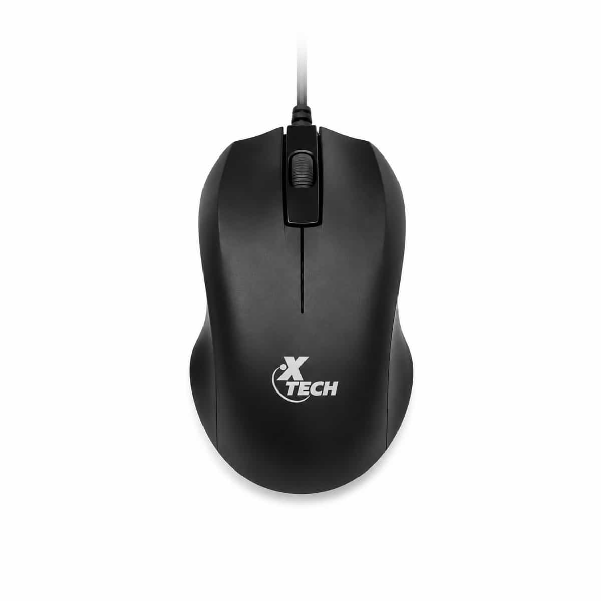 Mouse Alámbrico Óptico Con Tres Botones Negro Xtech