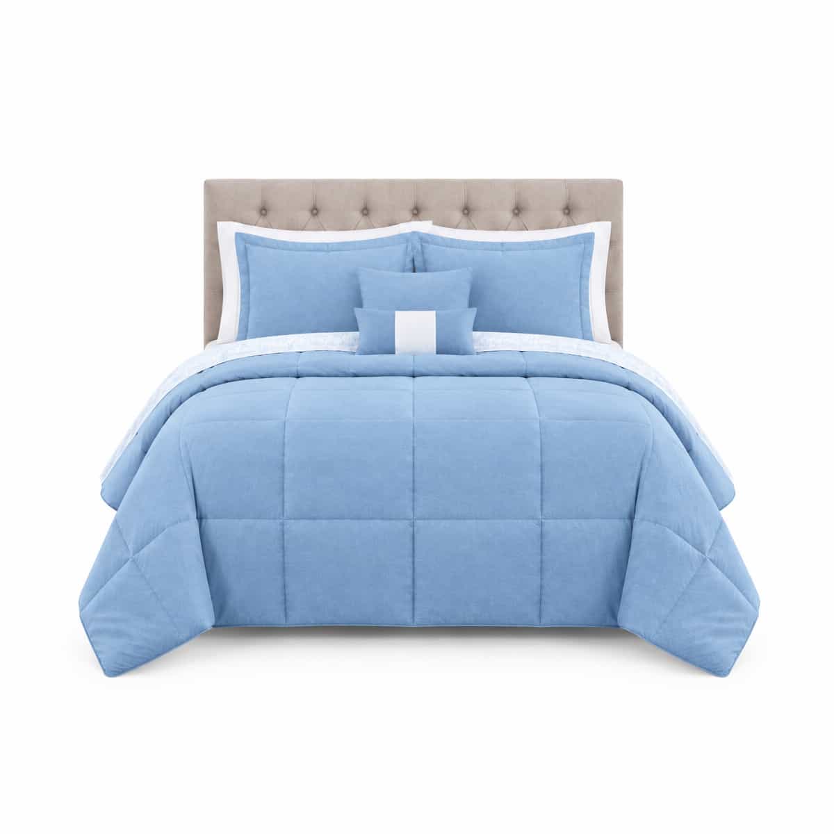Edredón Queen 10 Piezas Azul Seraphine