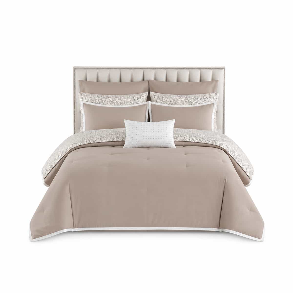 Edredón King Reversible 10 Piezas Beige Ella Elise