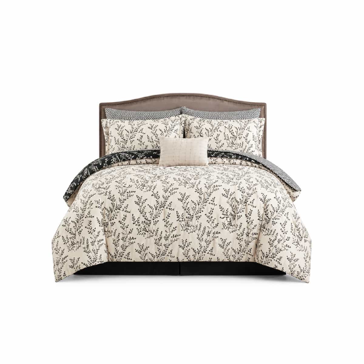 Edredón King Reversible 10 Piezas Negro y Beige Heritage & Hearth